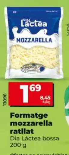 Dia DIA LÁCTEA Formatge mozzarella ratllat oferta
