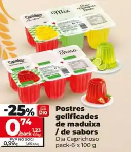 Dia DIA CAPRICHOSO Postres gelificades de maduixa / de sabors oferta
