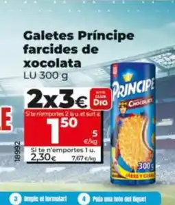 Dia LU Galetes Príncipe farcides de xocolata oferta