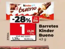 Dia KINDER BUENO Barretes oferta