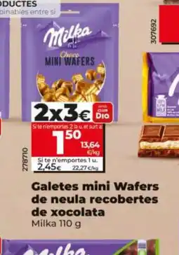 Dia MILKA Galetes mini Wafers de neula recobertes de xocolata oferta