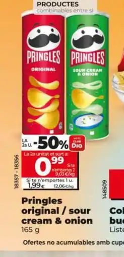 Dia PRINGLES original/sour cream & onion oferta