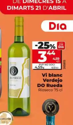 Dia RIOSECO Vi blanc Verdejo DO Rueda oferta