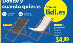 Lidl Tumbona plegable de acacia oferta