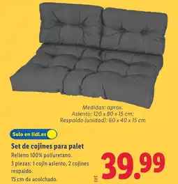 Lidl Set de cojines para palet oferta
