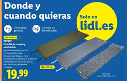 Lidl CRIVIT Esterilla de camping autoinfable oferta