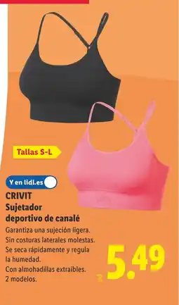 Lidl CRIVIT Sujetador deportivo de canalé oferta