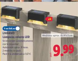 Lidl LIVARNO Lámparas solares LED oferta