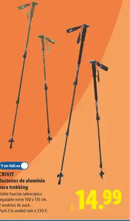 Lidl CRIVIT Bastones de aluminio para trekking oferta