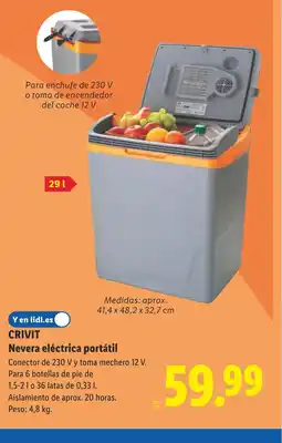 Lidl CRIVIT Nevera eléctrica portátil oferta
