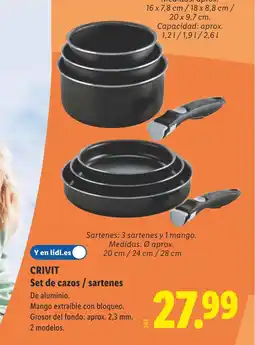 Lidl CRIVIT Set de cazos/sartenes oferta