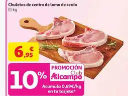 Alcampo Chuletas de centro de lomo de cerdo oferta