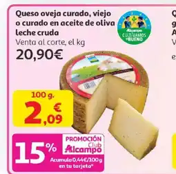 Alcampo Queso oveja curado, viejo o curado en aceite de oliva leche cruda oferta