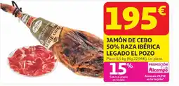 Alcampo EL POZOJamón de cebo 50% raza ibérica legado oferta