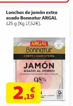 Alcampo ARGAL Lonchas de jamón extra asado Bonnatur oferta