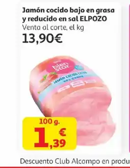 Alcampo ELPOZO Jamón cocido bajo en grasa y reducido en sal oferta