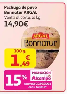 Alcampo ARGAL Pechuga de pavo Bonnatur oferta