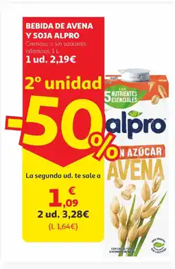 Alcampo ALPRO Bebida de avena y soja oferta