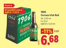 Lidl 1906 Cerveza Irish Red oferta