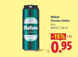 Lidl MAHOU Cerveza clásica oferta