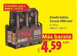 Lidl ESTRELLA GALICIA Cerveza 1906 mini oferta