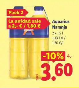Lidl AQUARIUS Naranja oferta