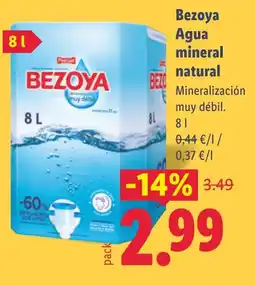 Lidl BEZOYA Agua mineral natural oferta