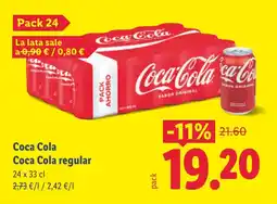 Lidl COCA COLA regular oferta