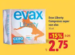 Lidl EVAX Liberty Compresas super con alas oferta