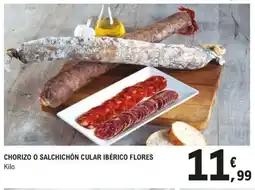 E.Leclerc Chorizo o salchichón cular ibérico flores oferta