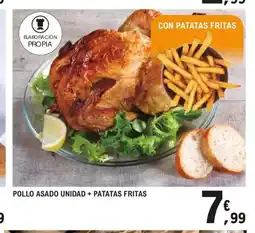 E.Leclerc Pollo asado unidad + patatas fritas oferta