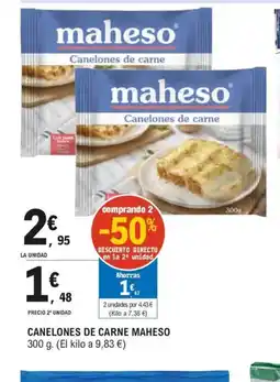 E.Leclerc MAHESO Canelones de carne oferta