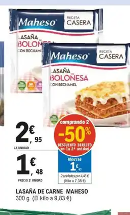 E.Leclerc MAHESO Lasaña de carne oferta