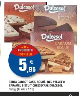 E.Leclerc DULCESOL Tarta carrot cake, roché, red velvet o caramel biscuit cheesecake oferta