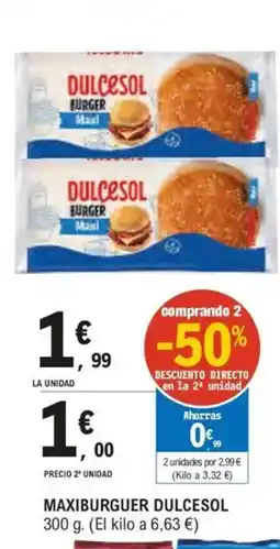 E.Leclerc DULCESOL Maxiburguer oferta