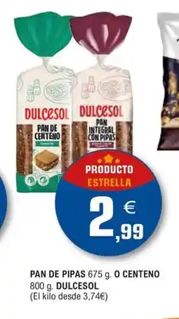E.Leclerc DULCESOL Pan de pipas o centeno oferta