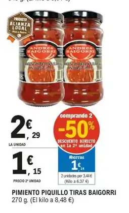 E.Leclerc BAIGORRI Pimiento piquillo tiras oferta