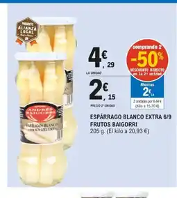 E.Leclerc BAIGORRI Espárrago blanco extra 6/9 frutos oferta