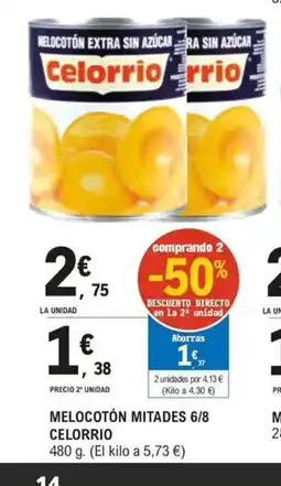 E.Leclerc CELORRIO Melocotón mitades 6/8 oferta
