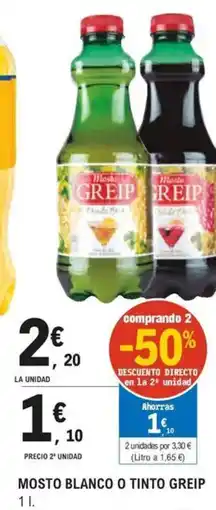 E.Leclerc Mosto blanco o tinto greip oferta