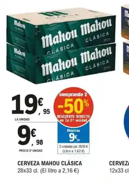 E.Leclerc MAHOU CLÁSICA Cerveza oferta