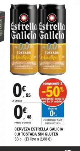 E.Leclerc Cerveza estrella galicia 0.0 tostada sin gluten oferta