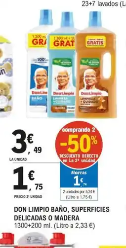 E.Leclerc DON LIMPIO Baño, superficies delicadas o madera oferta