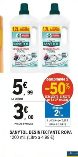 E.Leclerc SANYTOL Desinfectante ropa oferta