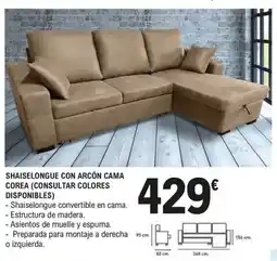 E.Leclerc Shaiselongue con arcón cama corea (consultar colores disponibles) oferta