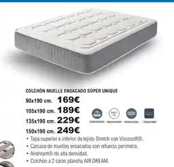 E.Leclerc Colchón muelle ensacado súper unique oferta