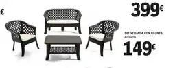 E.Leclerc Set veranda con cojines antracita oferta