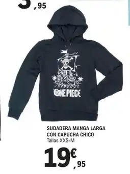 E.Leclerc Sudadera manga larga con capucha chico oferta