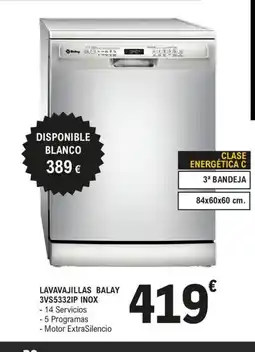 E.Leclerc BALAY Lavavajillas 3vs5332ip inox oferta