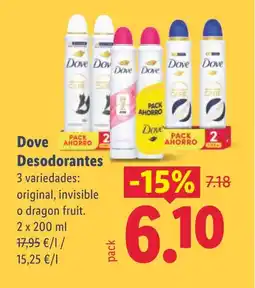 Lidl DOVE Desodorantes oferta